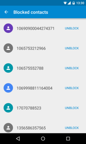 white pages app not showing blocked numbers